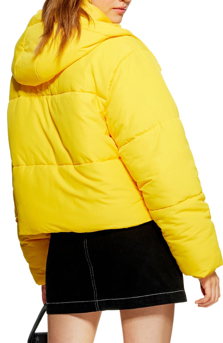 Topshop Hooded Puffer Jacket, Alternate, color,