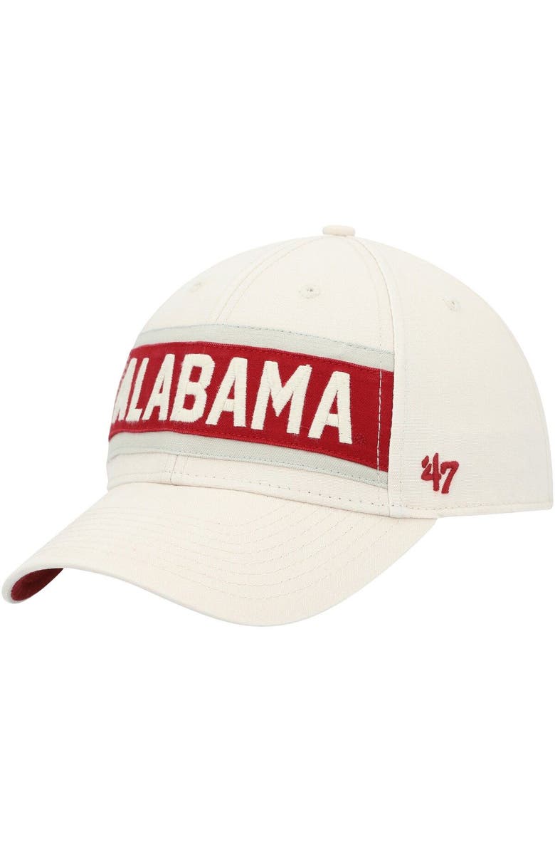 '47 Men's '47 Cream Alabama Crimson Tide Crossroad MVP Adjustable Hat, Alternate, color, 