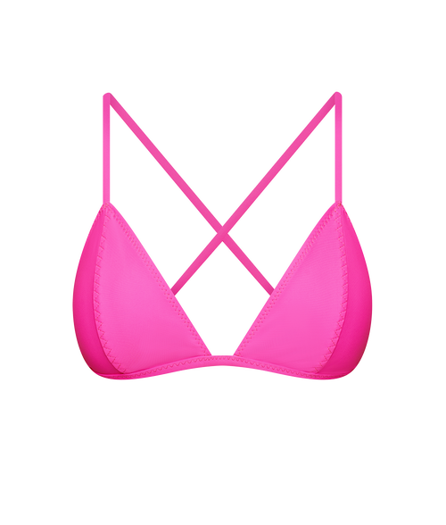 Ansea The Reversible Triangle Top In Pink/navy