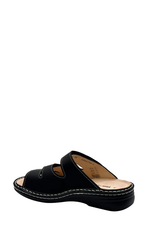 Finn Comfort Grenada Womens Leather Embellished Slide Sandals In Black