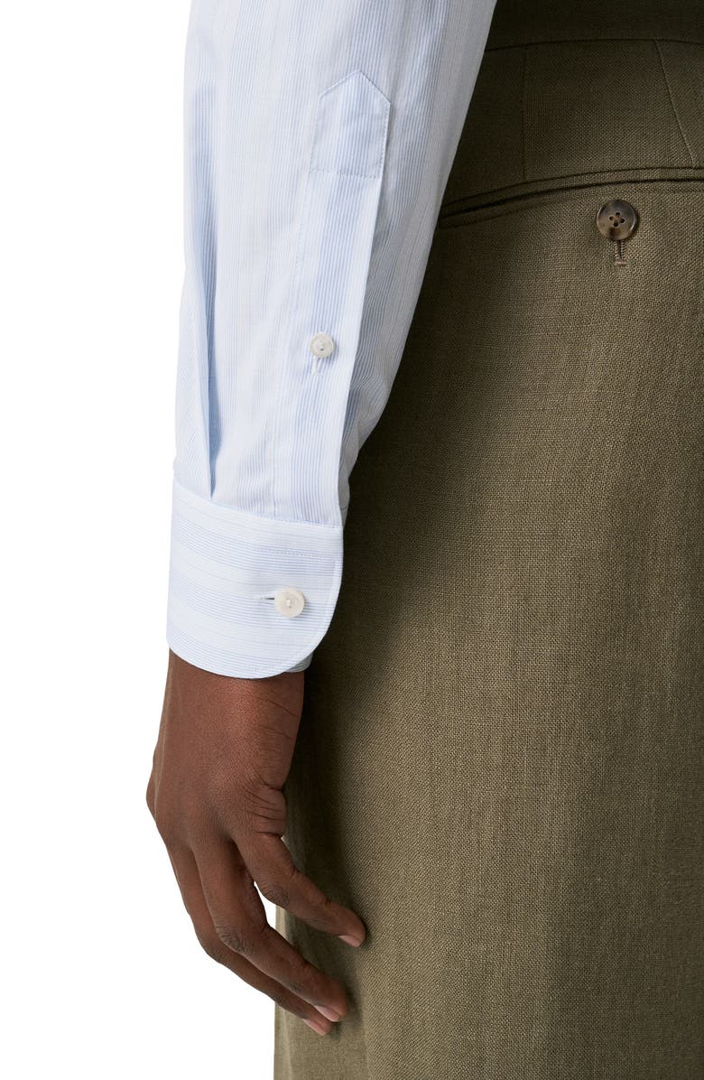 Eton Contemporray Fit Multi Stripe Poplin Dress Dress, Alternate, color, Medium Blue