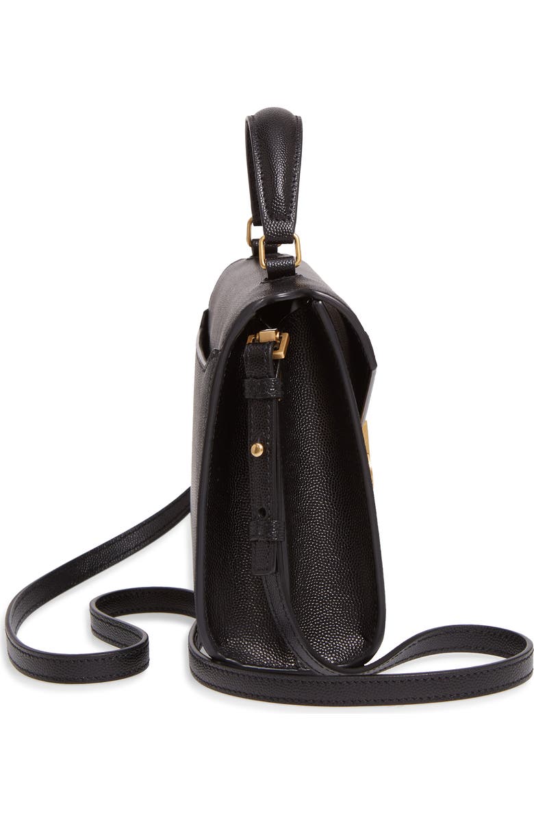 Saint Laurent Mini Cassandra Leather Top Handle Bag, Alternate, color,