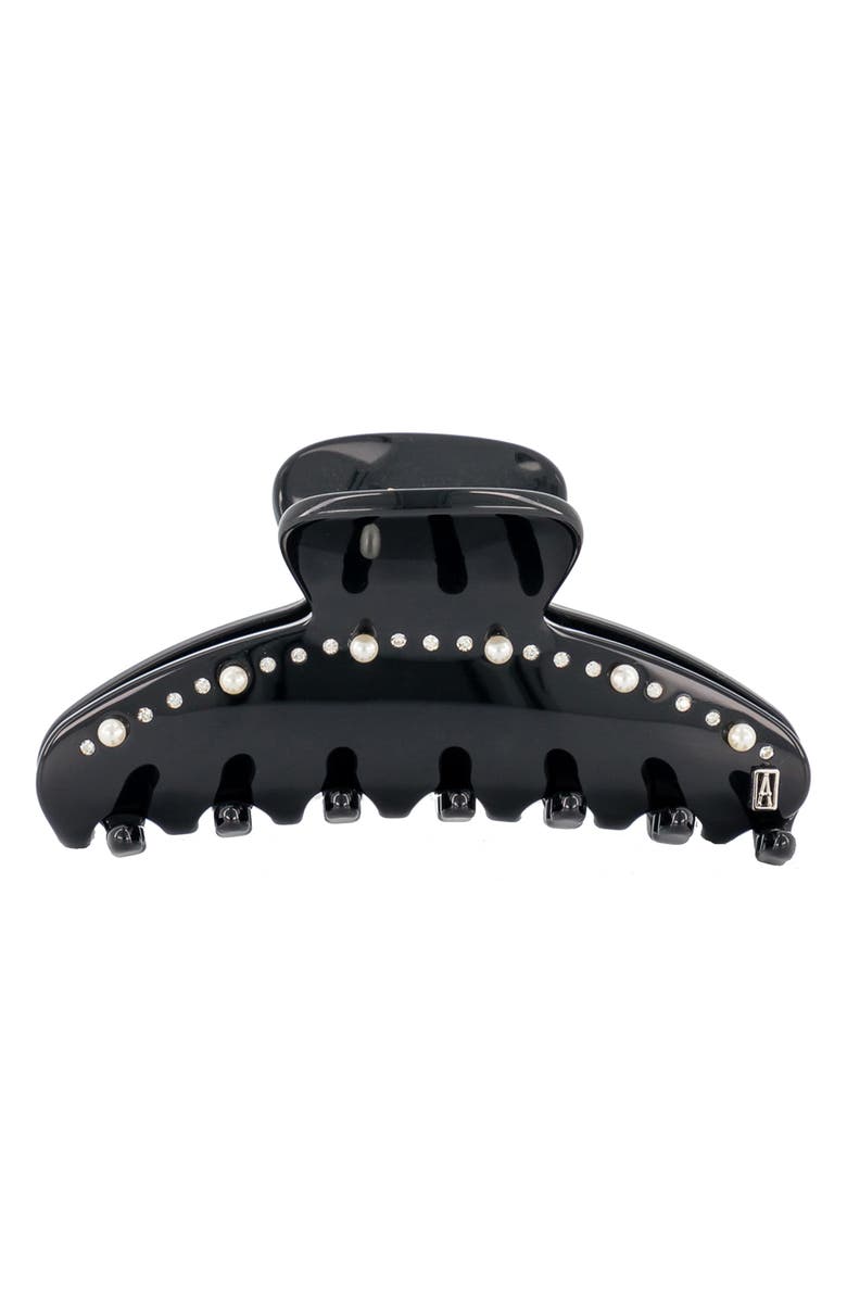 Alexandre de Paris Crystal Imitation Pearl Claw Hair Clip, Main, color, 