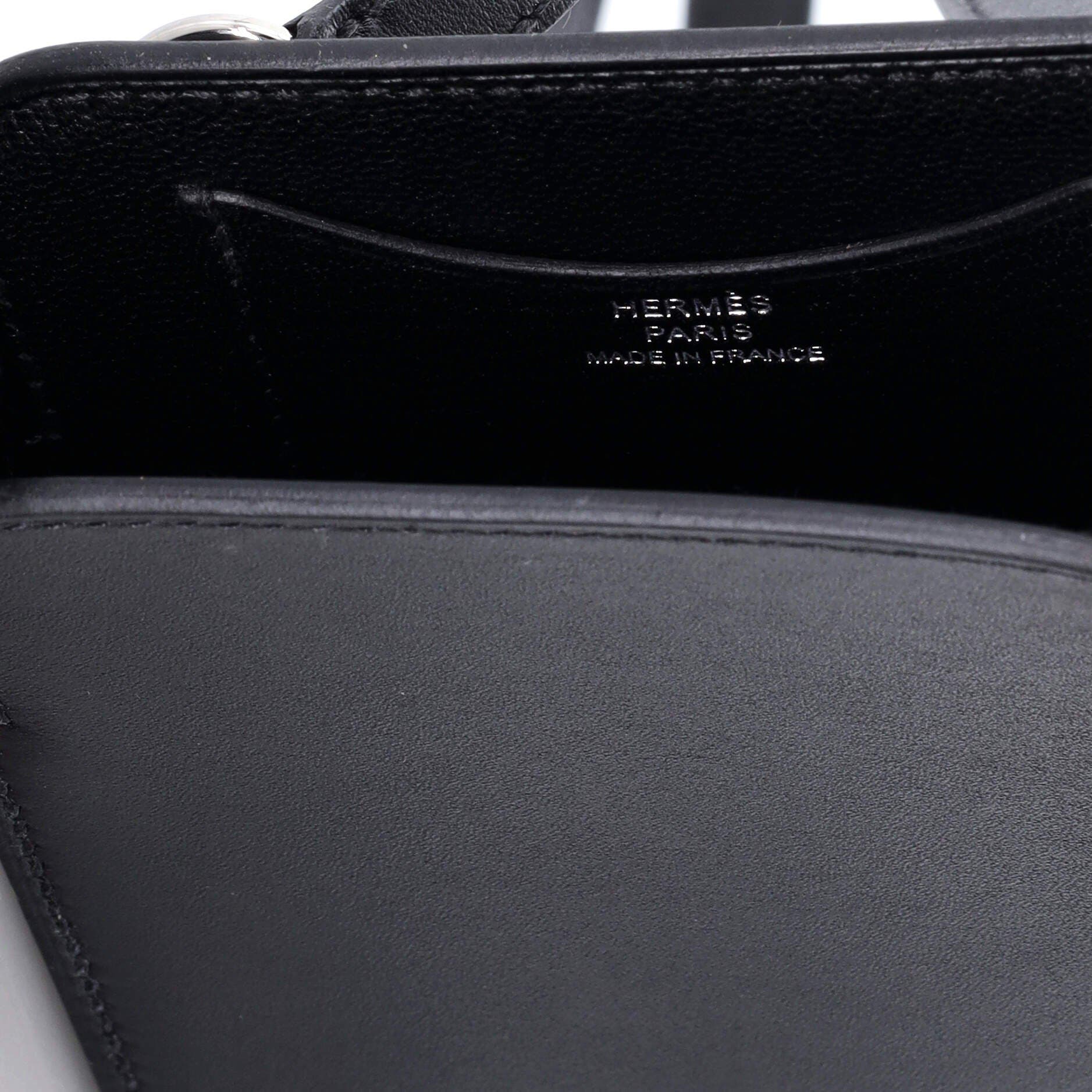 Pre-Owned Hermes Hac a Box Phone Case Tadelakt, Alternate, color, Noir