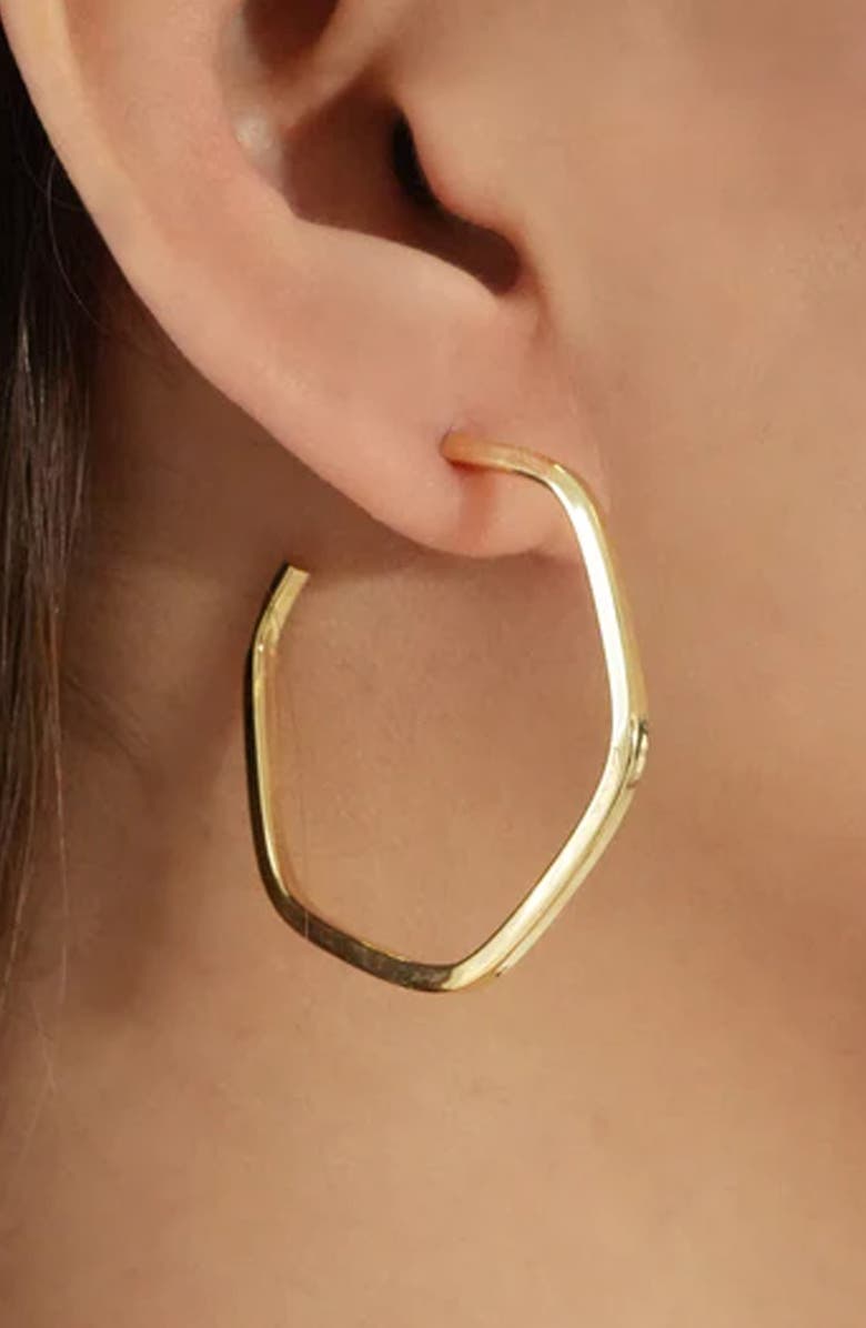 ARGENTO VIVO Hexagon Hoop Earrings, Alternate, color, Gold