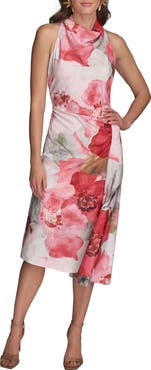 Donna Karan New York Floral Ruffle Dress