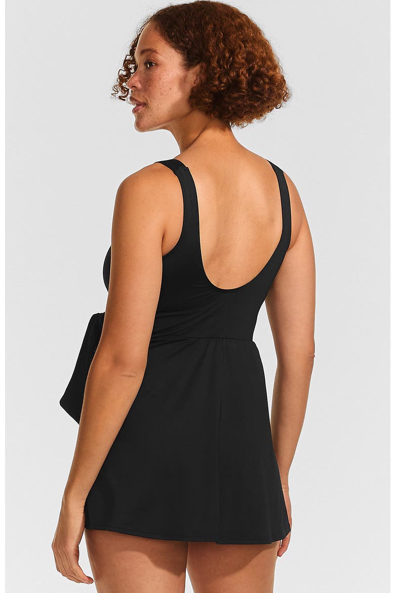 D-Cup Side Tie Mini Swim Dress Swimsuit, Alternate, color, Black