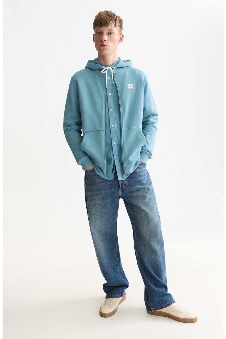Logo Badge Full Zip Hoodie, Alternate, color, ADRIATIC BLUE