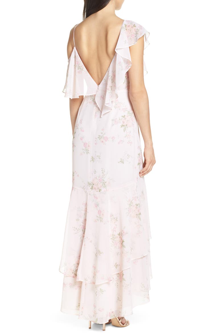 Elanor Ruffle Faux Wrap Maxi Dress, Alternate, color, BLUSH FLORAL