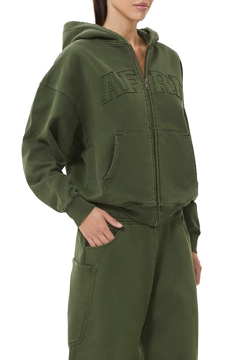 Cameron Cotton Zip Hoodie, Main, color, DARK FOREST