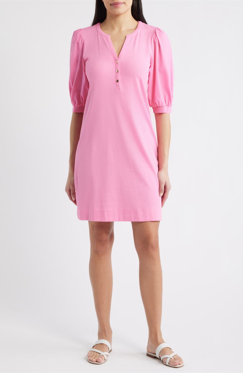 Lilly Pulitzer<sup>®</sup> Ronson Cotton Blend Mixed Media Dress, Main, color, Confetti Pink