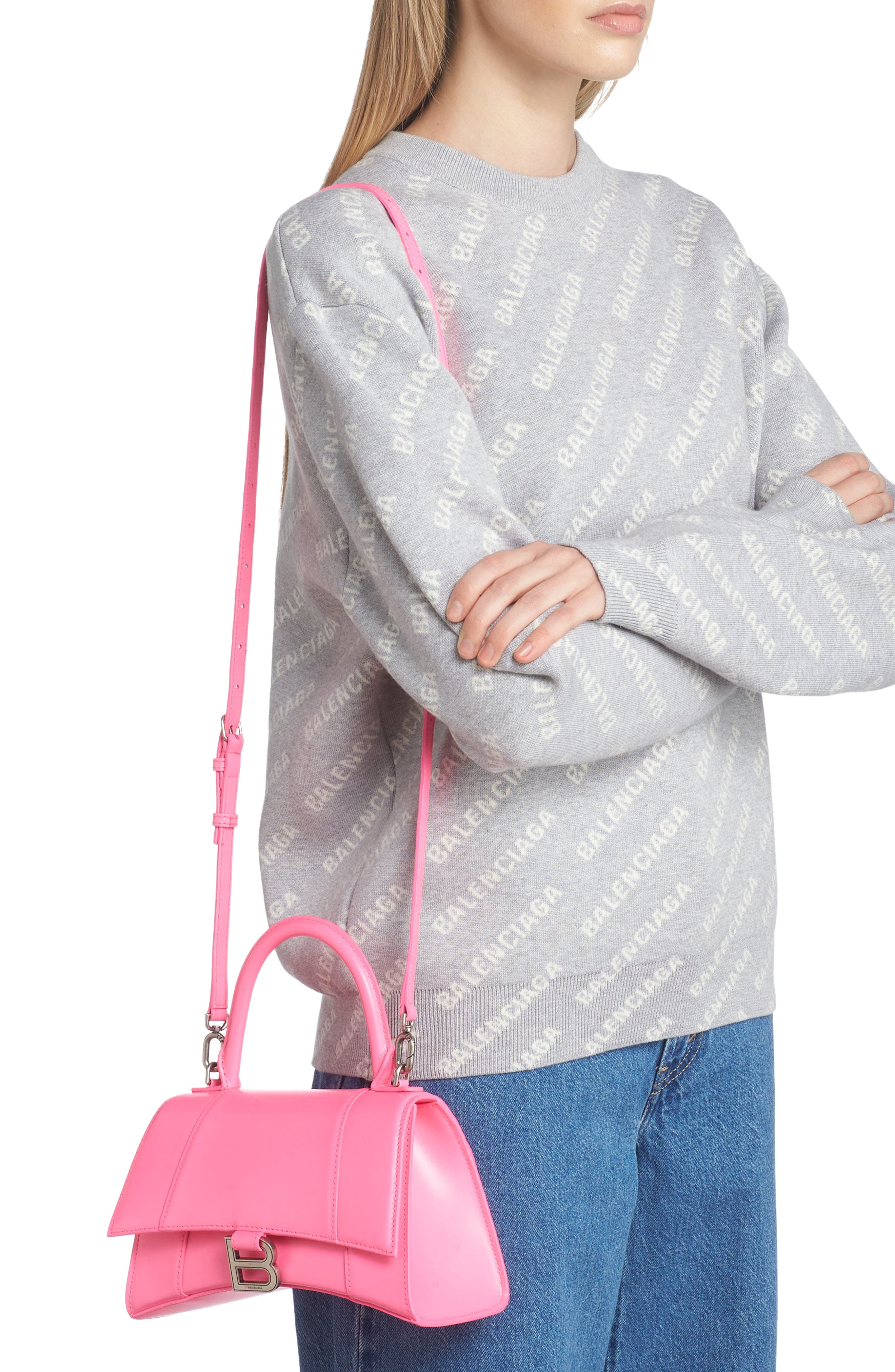 Balenciaga Small Hourglass Leather Top Handle Bag, Alternate, color, 