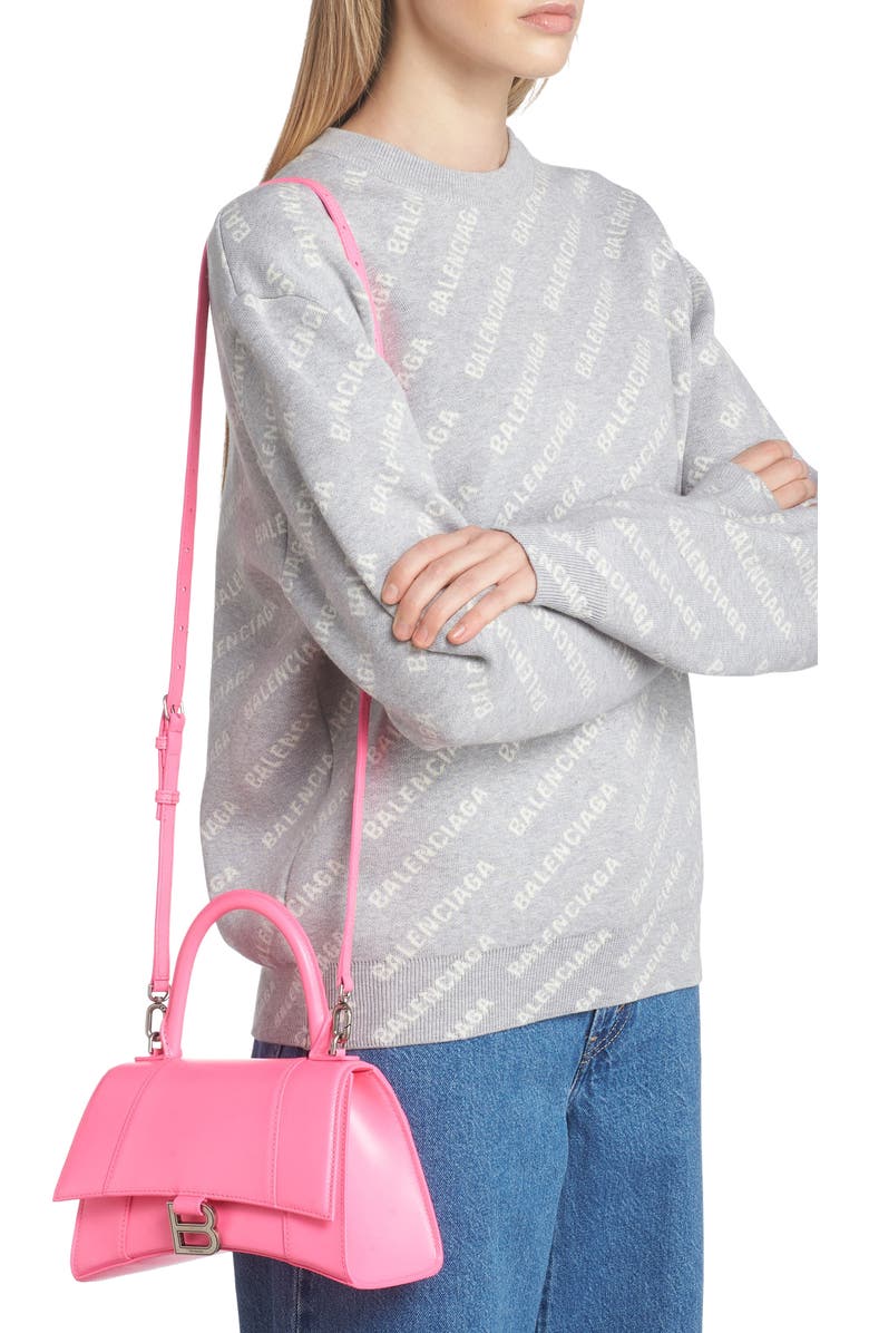 Balenciaga Small Hourglass Leather Top Handle Bag, Alternate, color,