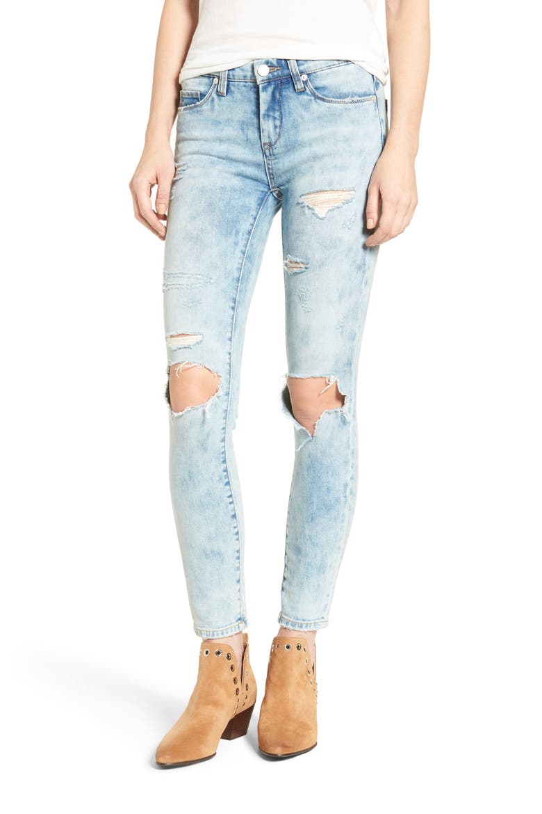 Distressed Skinny Jeans, Main, color, HAPPY TEARS