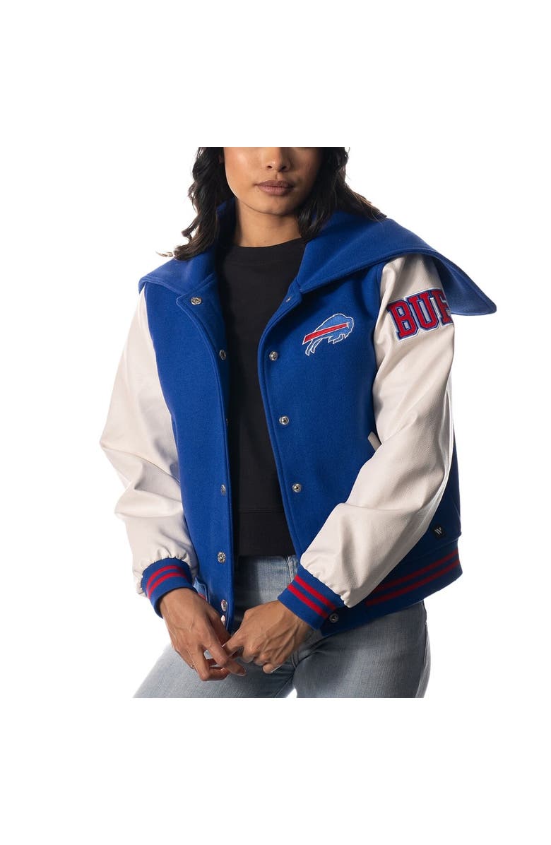 THE WILD COLLECTIVE Women's The Wild Collective Royal Buffalo Bills Sailor Full-Snap Hooded Varsity Jacket, Main, color, 