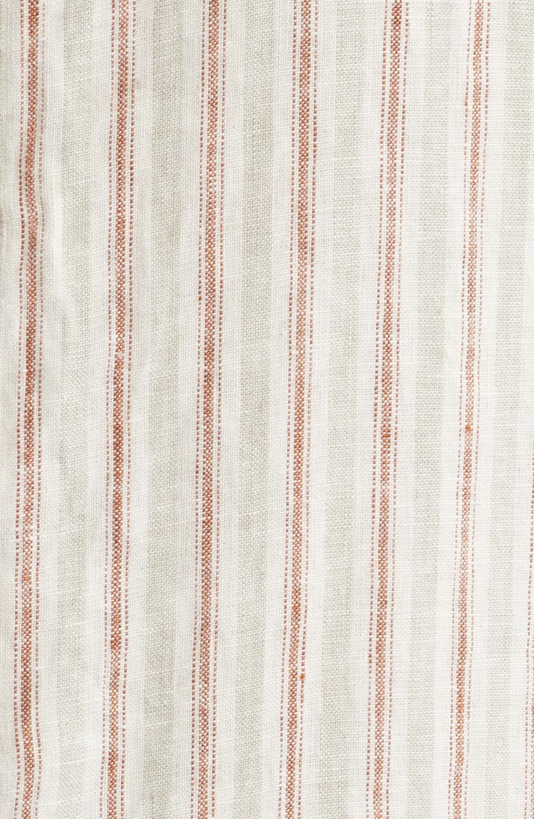 NN07 Enzo 5728 Stripe Linen Button-Up Shirt, Alternate, color, Brown Stripe
