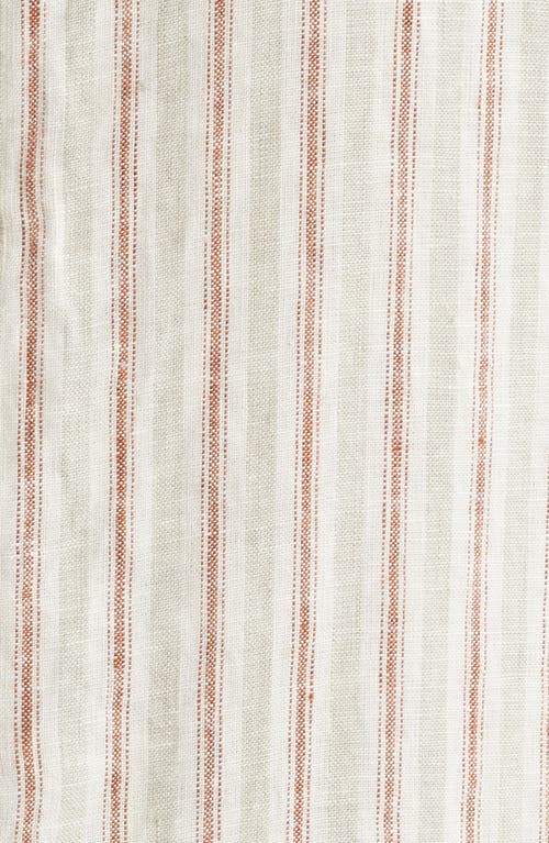 Nn07 Enzo 5728 Stripe Linen Button-up Shirt In Brown