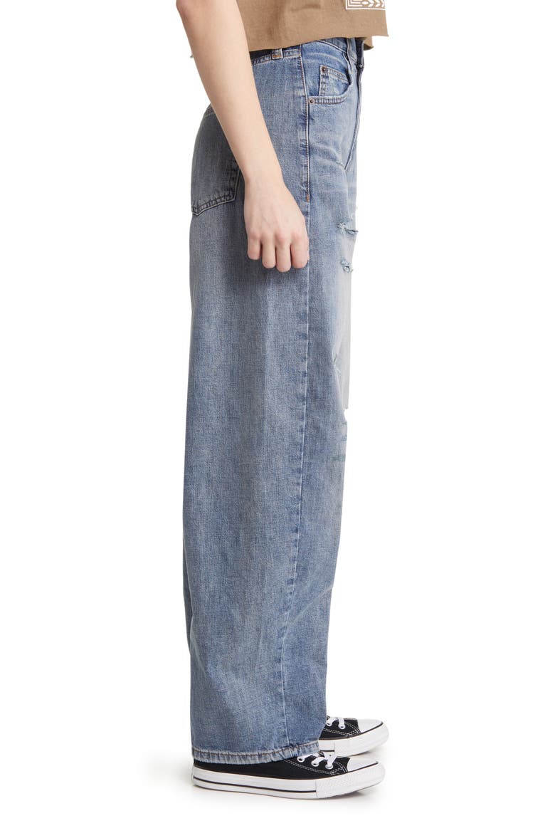 Logan Ripped High Waist Baggy Jeans, Alternate, color, MID WASH TINT
