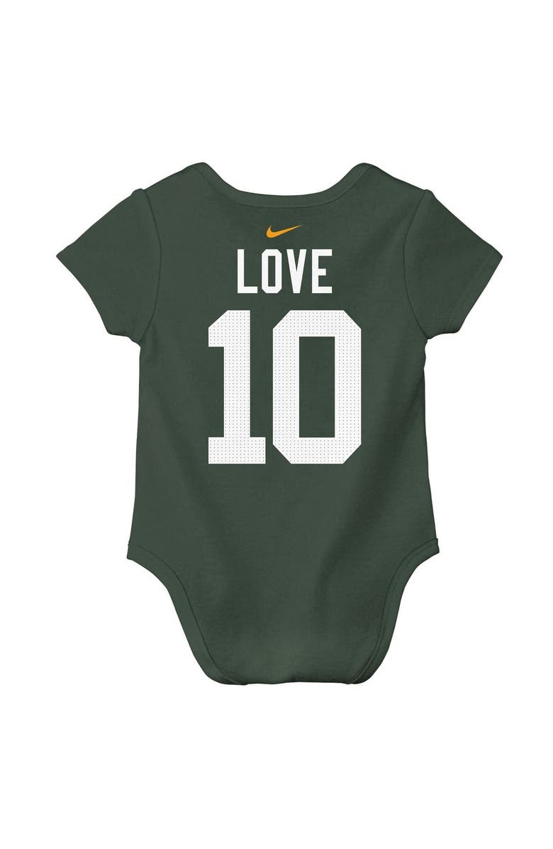 Nike Newborn & Infant Nike Jordan Love Green Green Bay Packers Player Name & Number Bodysuit, Alternate, color, Green