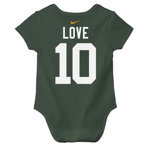Nike Newborn & Infant Jordan Love Green Green Bay Packers Player Name & Number Bodysuit In Green