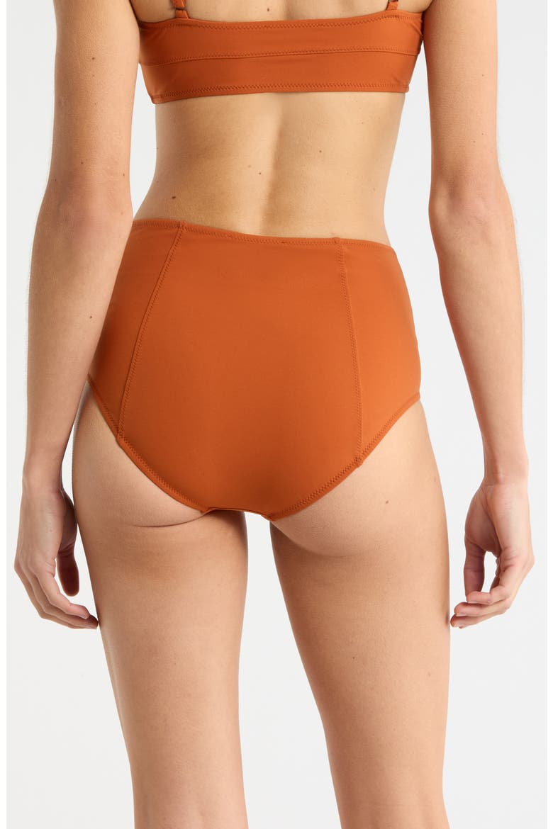 Zahara High Waist Bikini Bottoms, Alternate, color, SIENNA