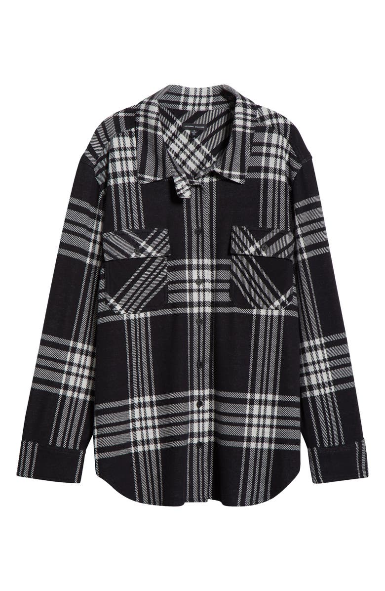 Universal Standard Maine Flannel Button-Up Shirt, Alternate, color, Highland Black Plaid
