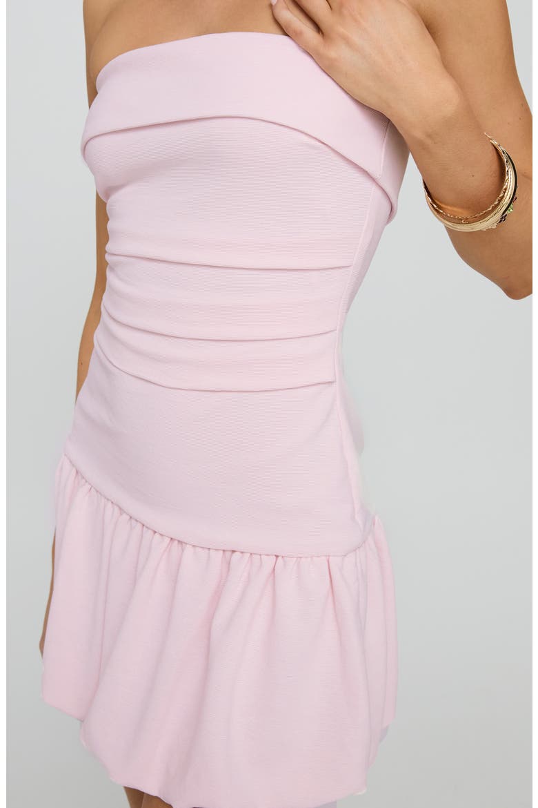 Mousse Strapless Bubble Hem Minidress, Alternate, color, PINK