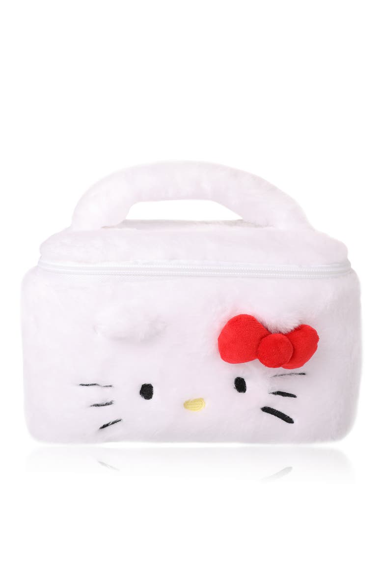 Hello Kitty Fluffy Travel Cosmetic Bag, Alternate, color, White