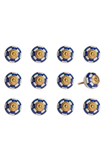 Kinetic 12-pack Knobs In Blue Checkers