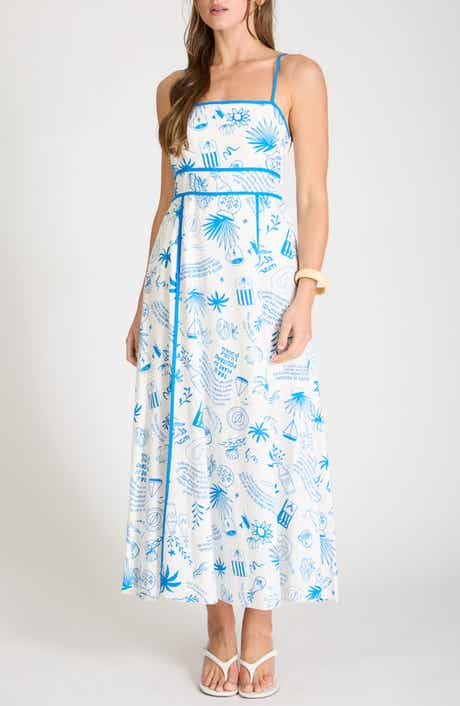 Blu Pepper Positano Print Midi Sundress