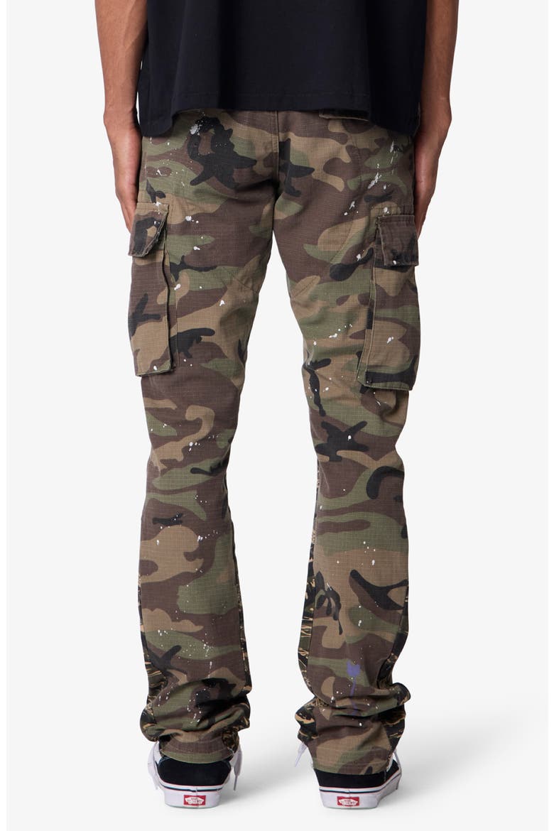 Paint Splatter Camo Print Cotton Cargo Pants, Alternate, color, CAMO