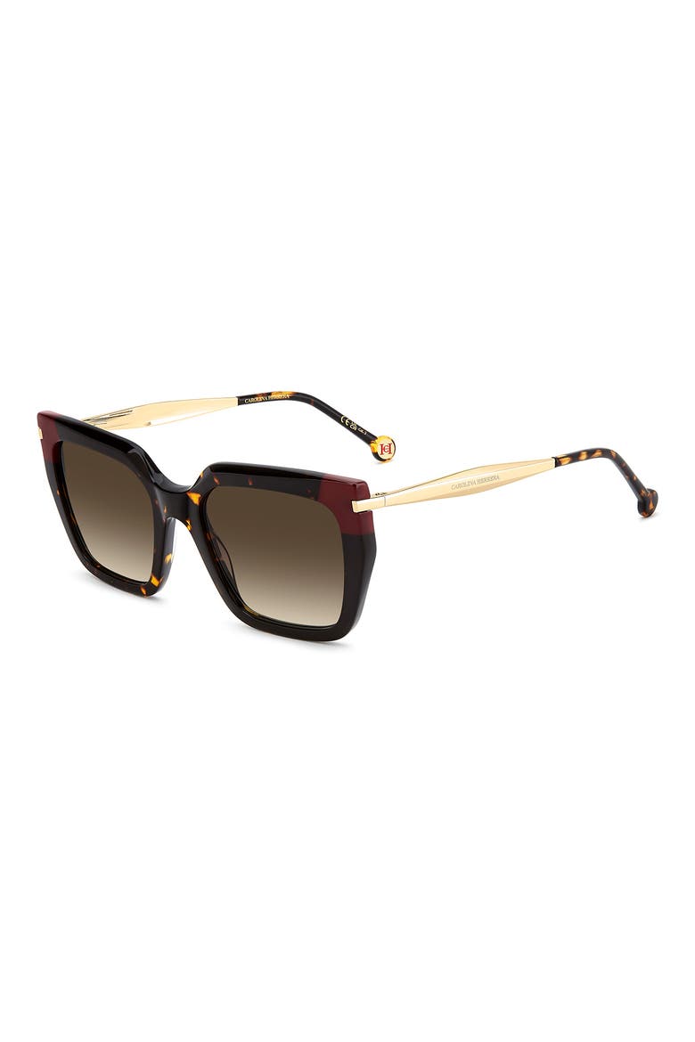 55mm Gradient Rectangular Sunglasses, Alternate, color, HAVANA/ BROWN