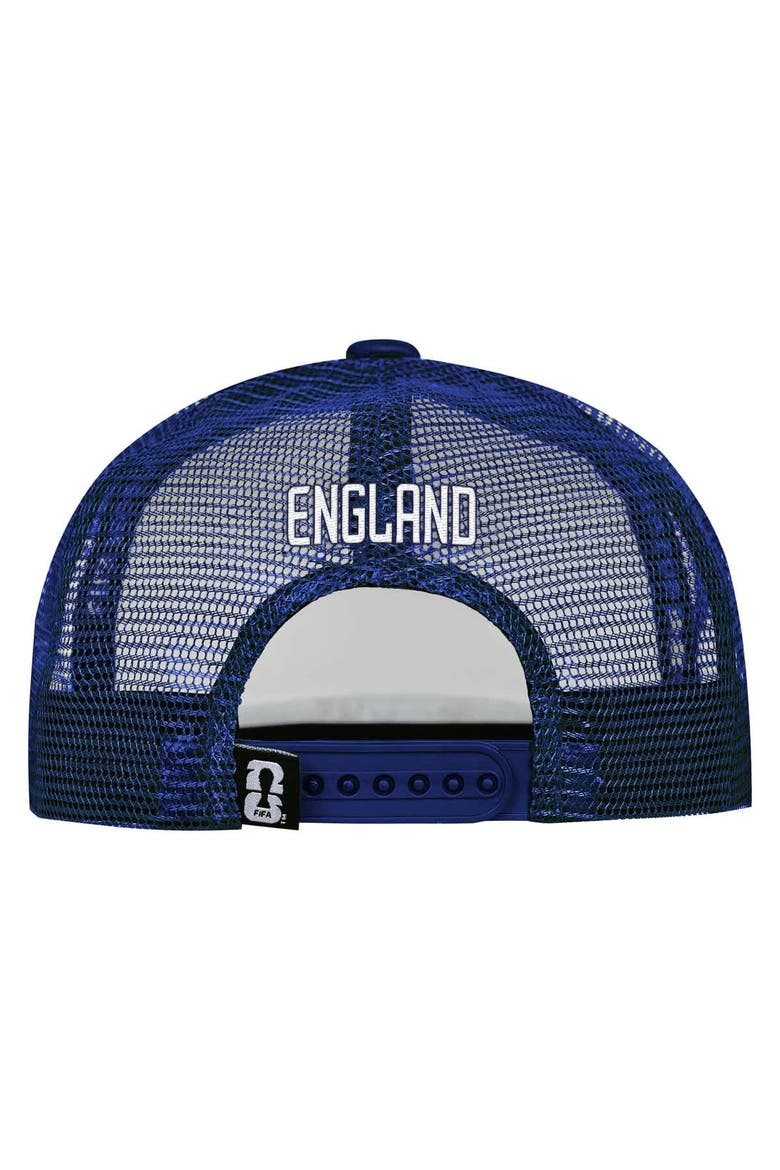 Men's Outerstuff  White/Royal England National Team Defender Adjustable Trucker Hat, Alternate, color, White