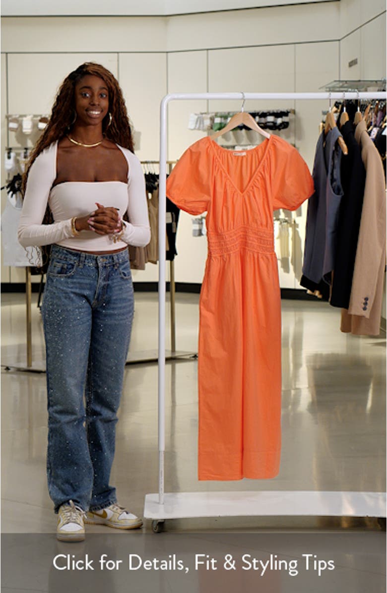 Short Sleeve Poplin Midi Dress, sales video thumbnail