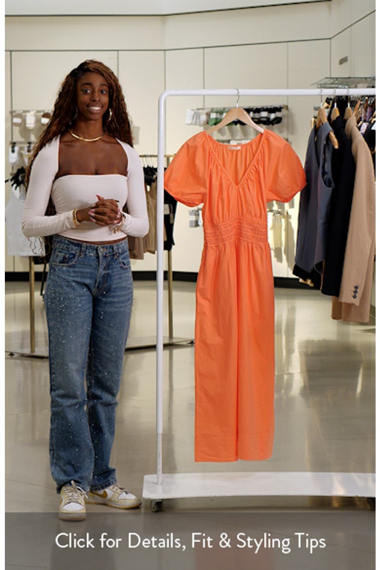 Short Sleeve Poplin Midi Dress video