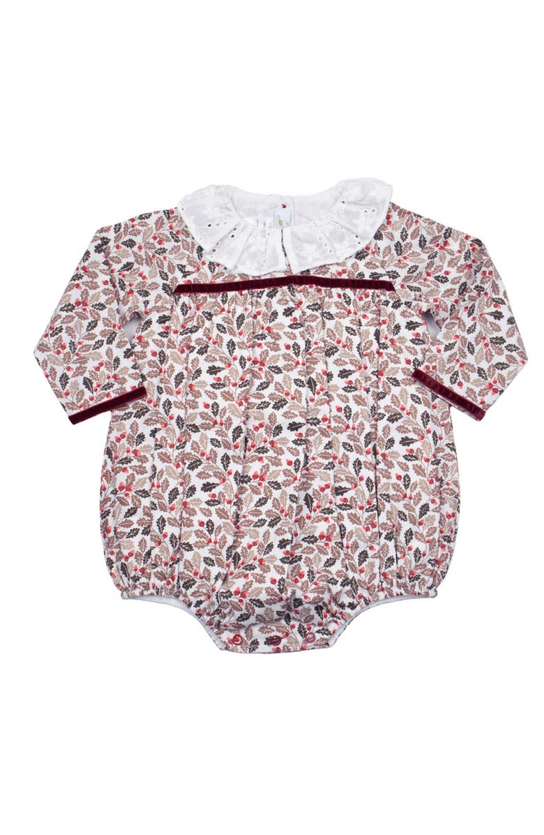 Cuclie Fall Acorns Bubble Romper, Main, color, Red Multi