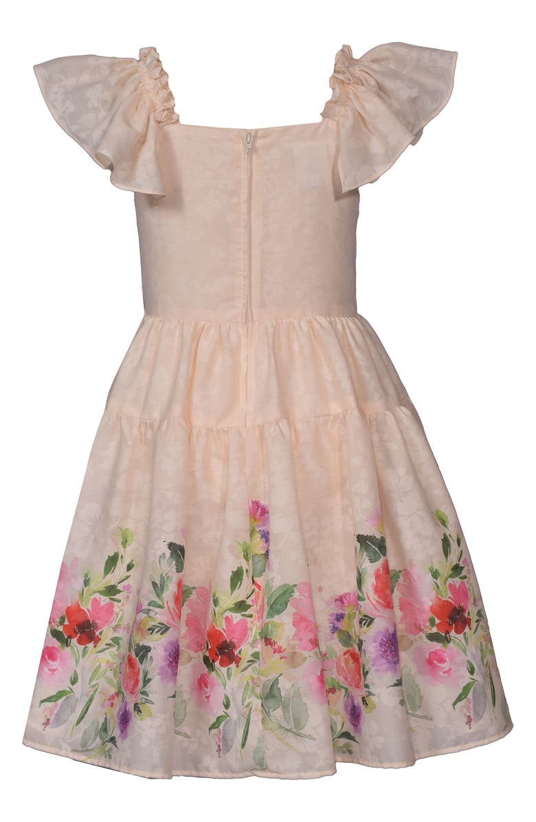 Iris & Ivy Kids' Flutter Sleeve Border Dress, Alternate, color, Yellow