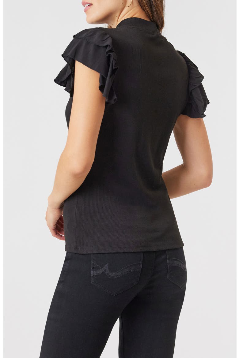 Reese Mixed Media Top, Alternate, color, BLACK NIGHT