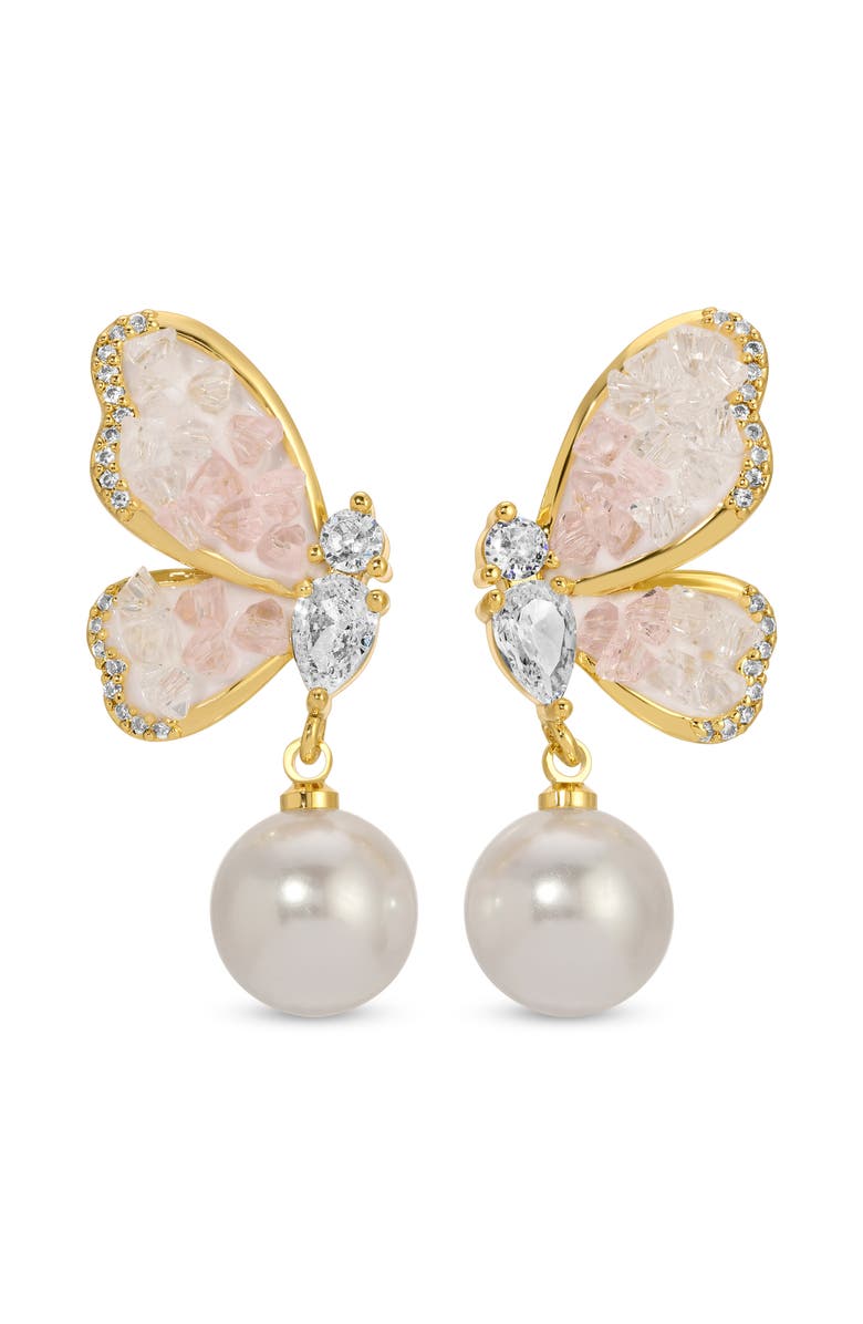 EYE CANDY LOS ANGELES Nesha Butterfly Drop Earrings, Main, color, Gold