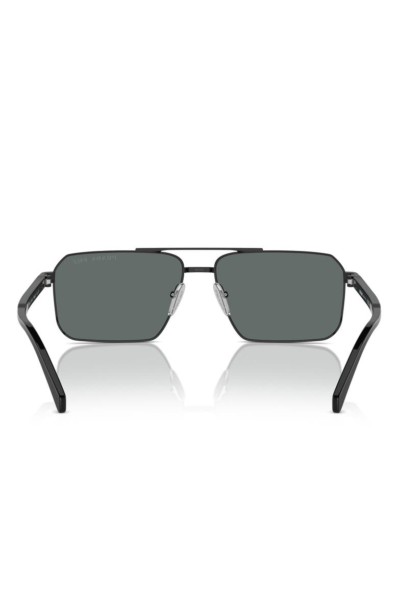 Prada 58mm Polarized Rectangular Sunglasses, Alternate, color,