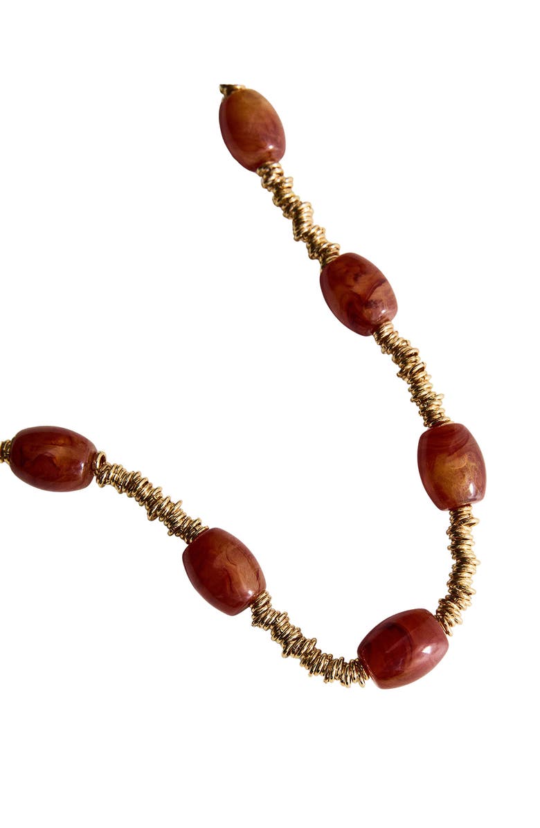 MANGO Beaded Necklace, Alternate, color, Gold