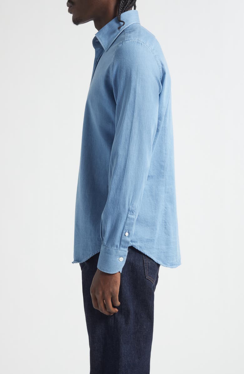 Thom Sweeney Lecce Point Collar Denim Button-Up Shirt, Alternate, color, Light Denim