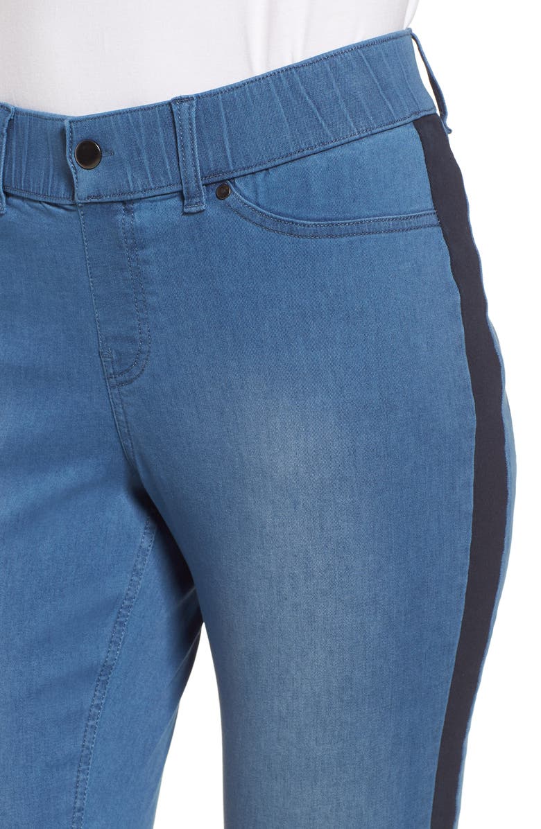 Zeza B by Hue Tuxedo Denim Skimmer Leggings, Alternate, color,