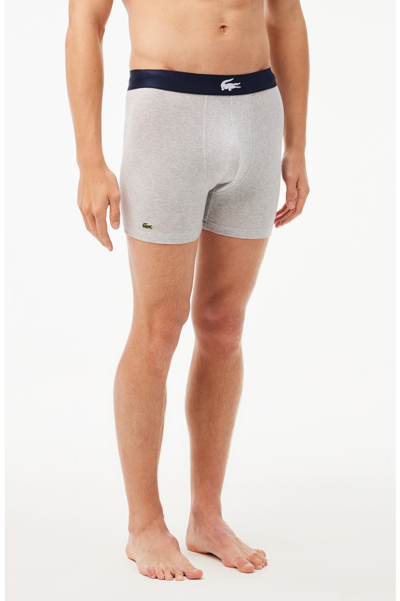 Assorted 3-Pack Stretch Cotton Boxer Briefs, Alternate, color, NAVY/ WHITE-SILVER-METHYLENE