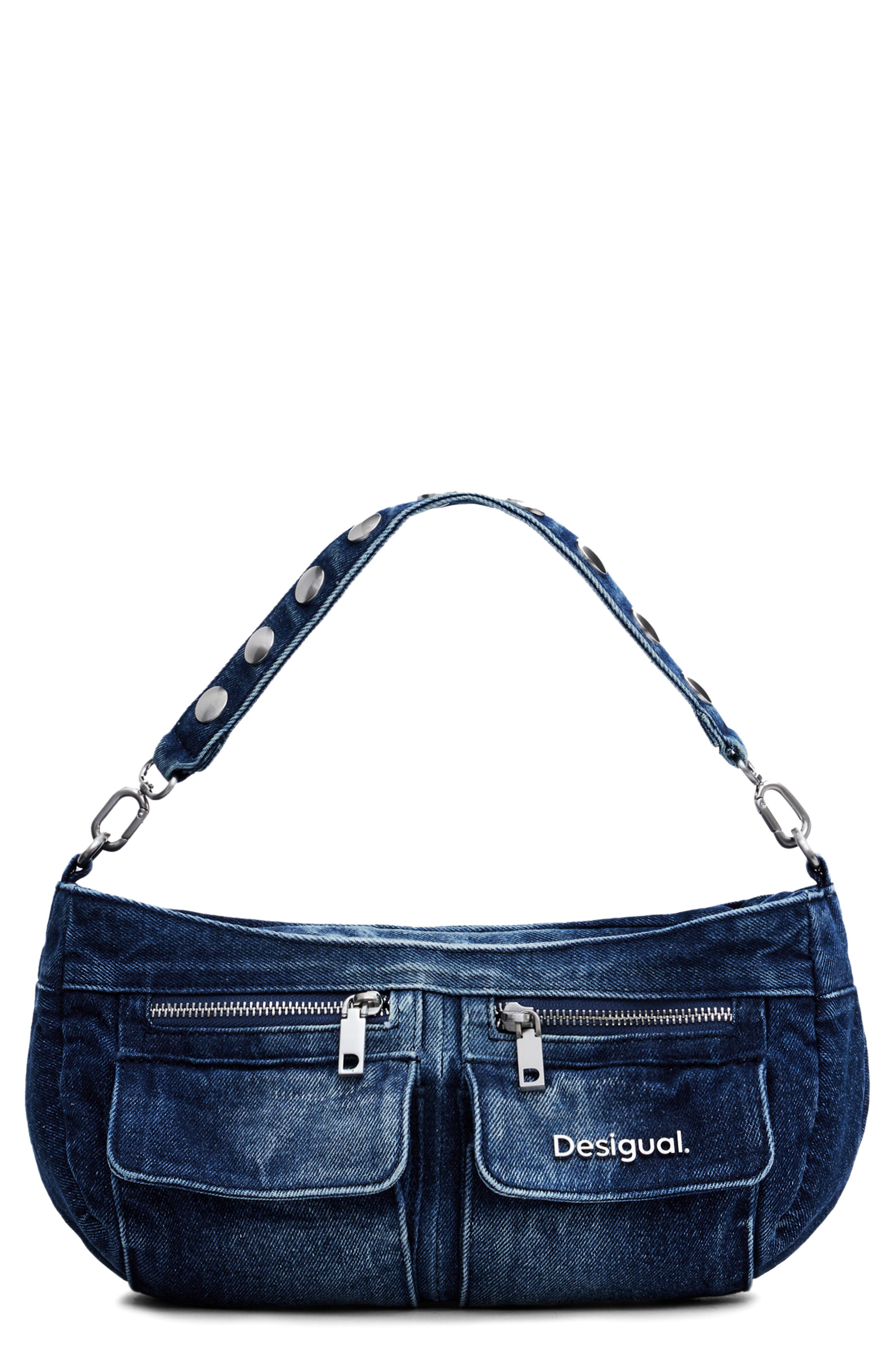 Desigual Denim Shoulder Bag, Main, color, 