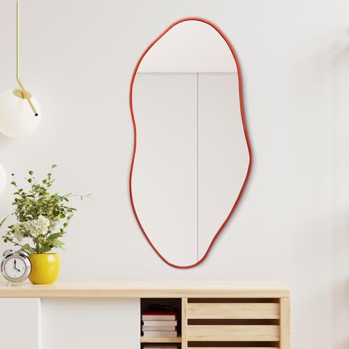 Jonathan Y Everly Irregular Framed Decorative Wall Mirror In Chrome