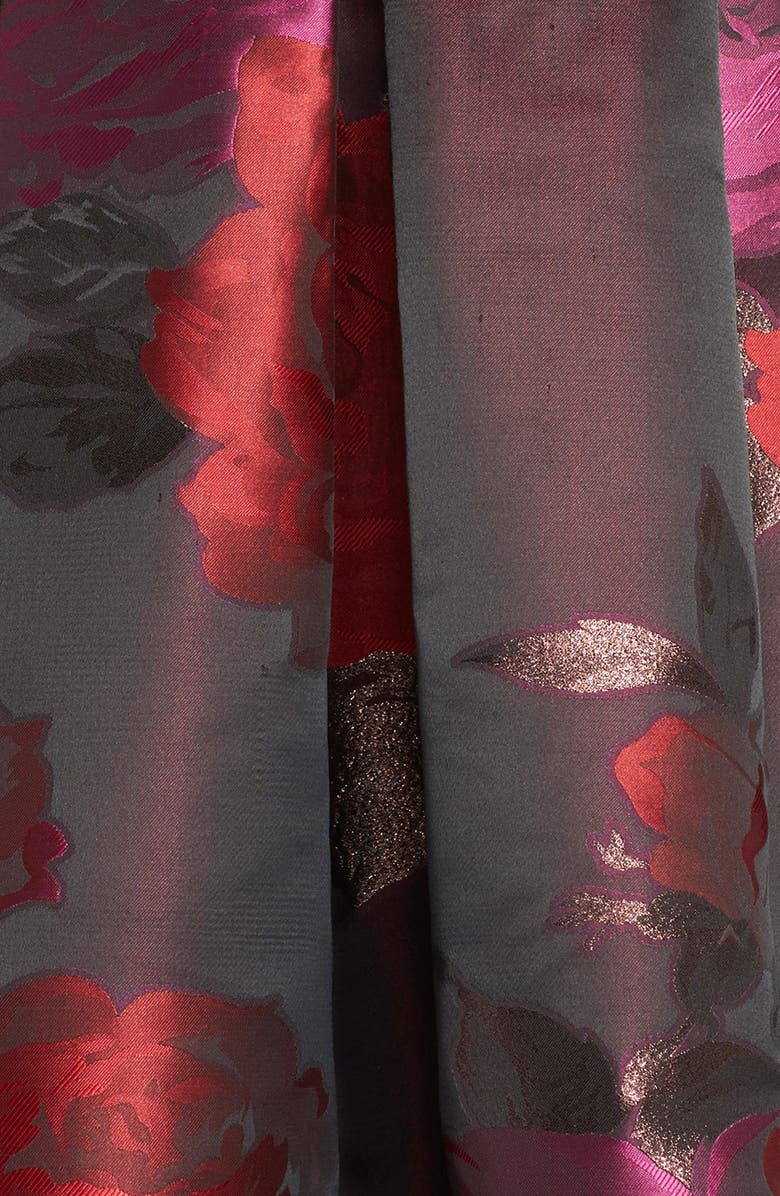 Eliza J Embellished Metallic Jacquard Fit & Flare Dress, Alternate, color,