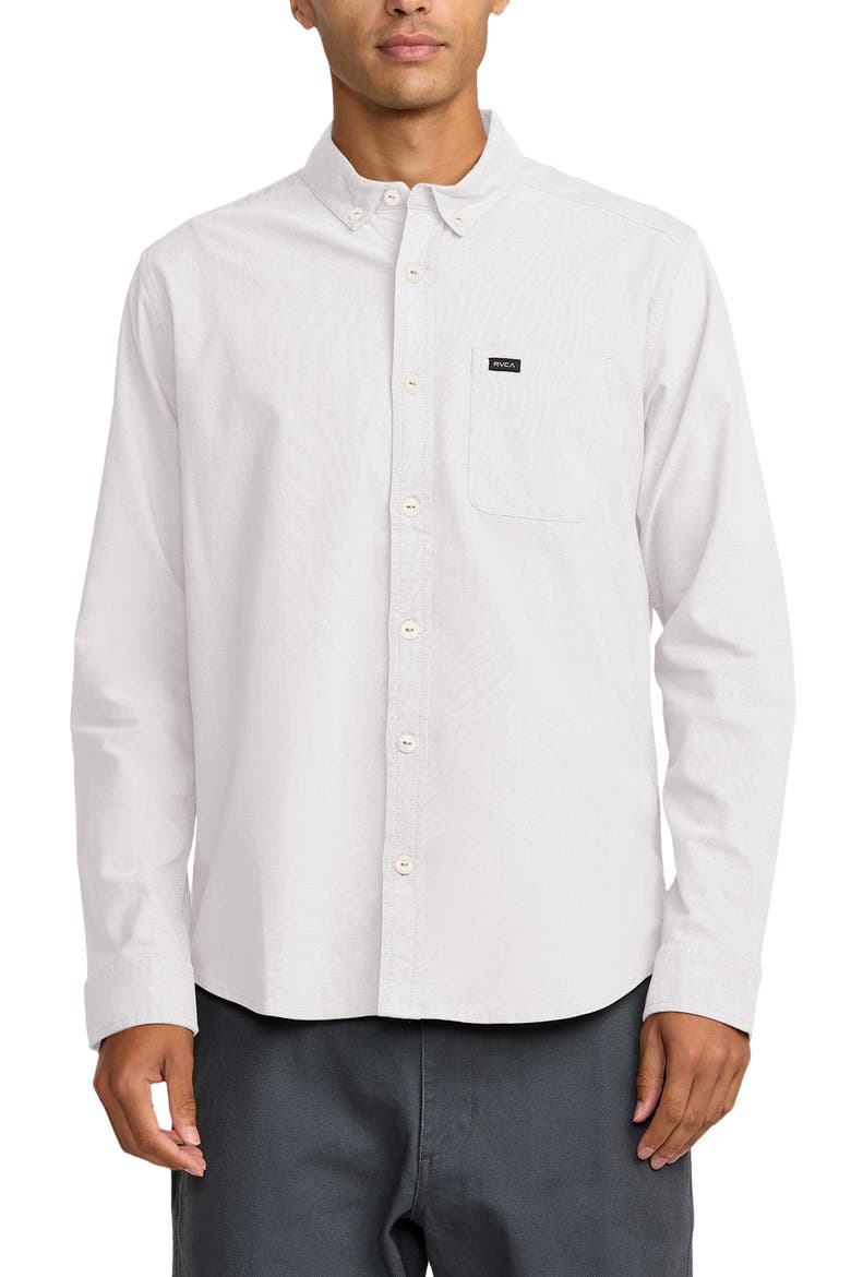 That'll Do Stretch Cotton Blend Button-Down Shirt, Main, color, WHITE NEW