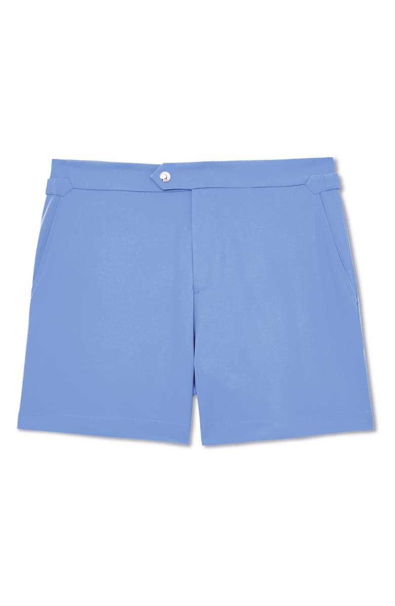 Reiss Sun Flat Front Swim Trunks, Alternate, color, French Blue