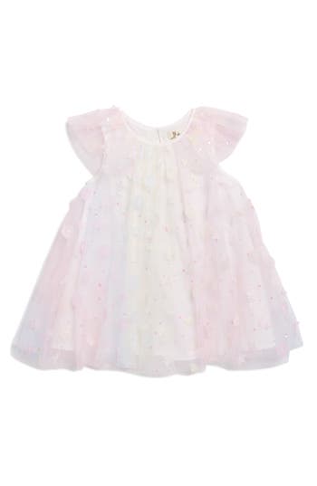 Doe A Dear Kids' Moon & Star Embellished Mesh Dress In White